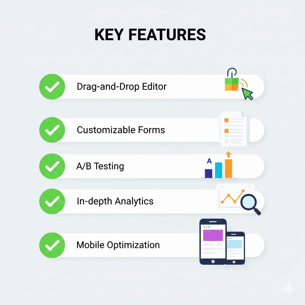 Key features of high-converting landing page builders