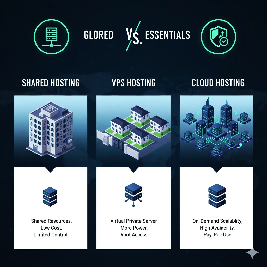 hosting types impact on website uptime