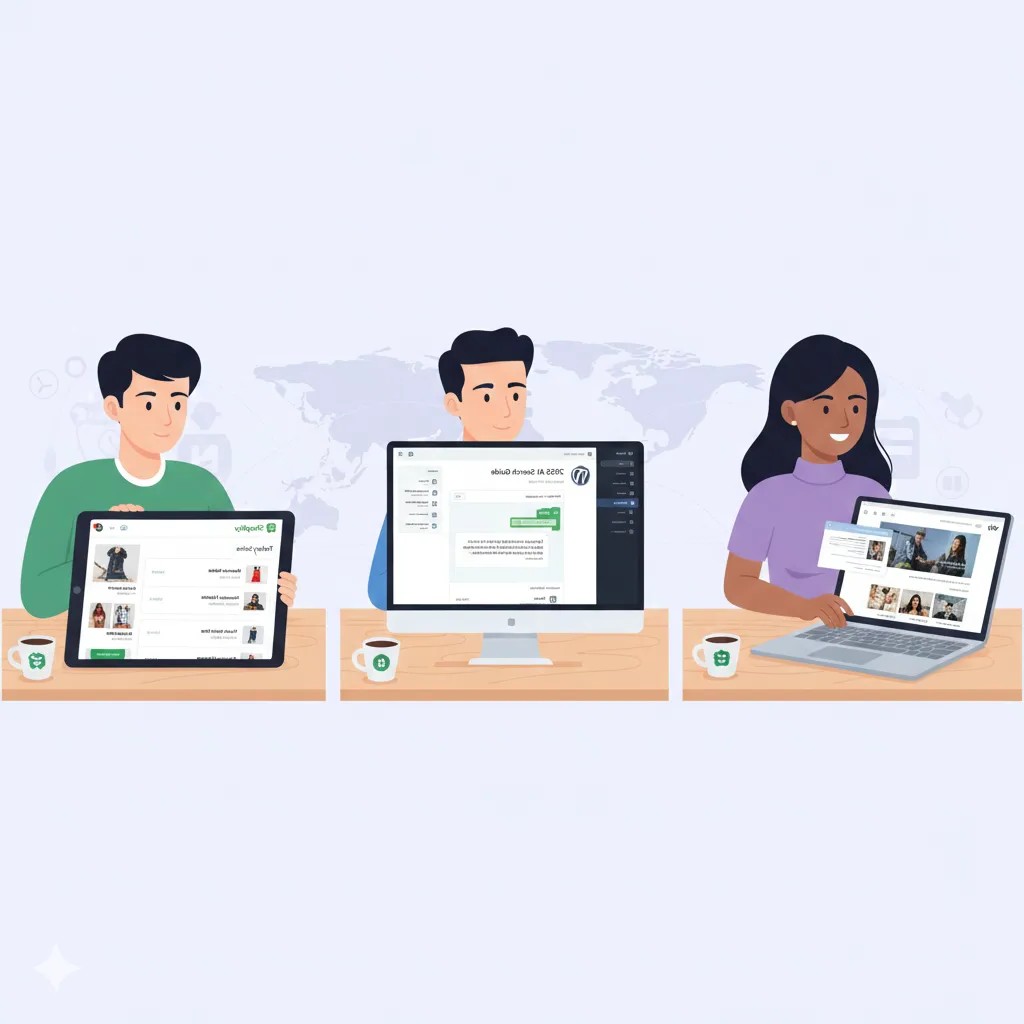 Ease of use comparison between Wix, WordPress, and Shopify for beginners and businesses