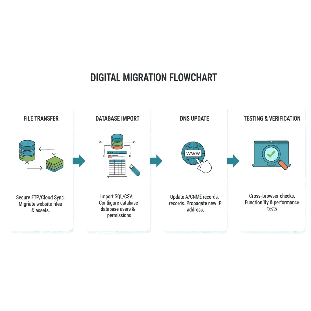 Preparing backups and reviewing hosting plan before website migration