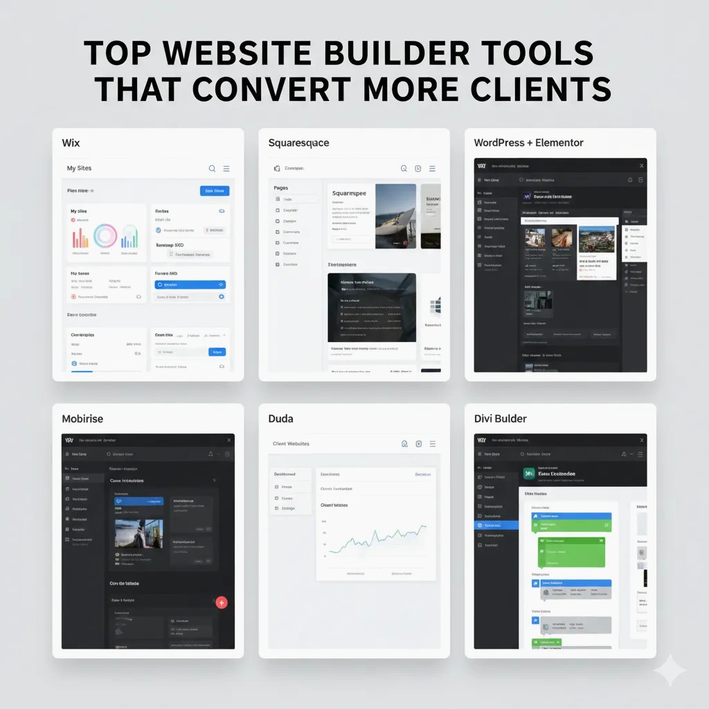 Comparison of top website builder tools for client conversion