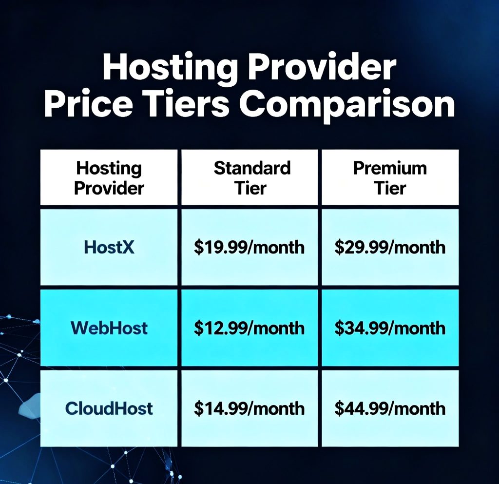 Hostinger, Namecheap, and Bluehost pricing comparison for web hosting plans.”